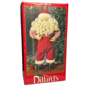 Christmas Vintage Dancing Santa Dillards 1998 Trimmings w Original Box NIP!